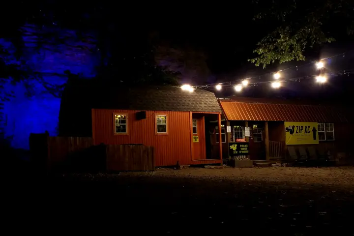 a train on the tracks at night